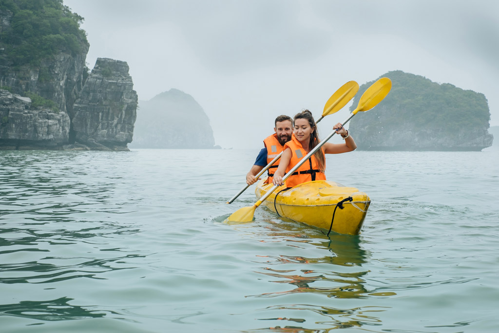 Kayaking at Ha Long Bay